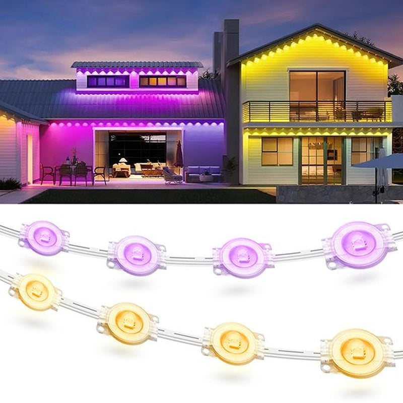 RGB Eave Outdoor Lights, Permanent Outdoor LED Colorful Eave Lights, with APP Control and Remote Control, DIY Mode, IP67 Waterproof.