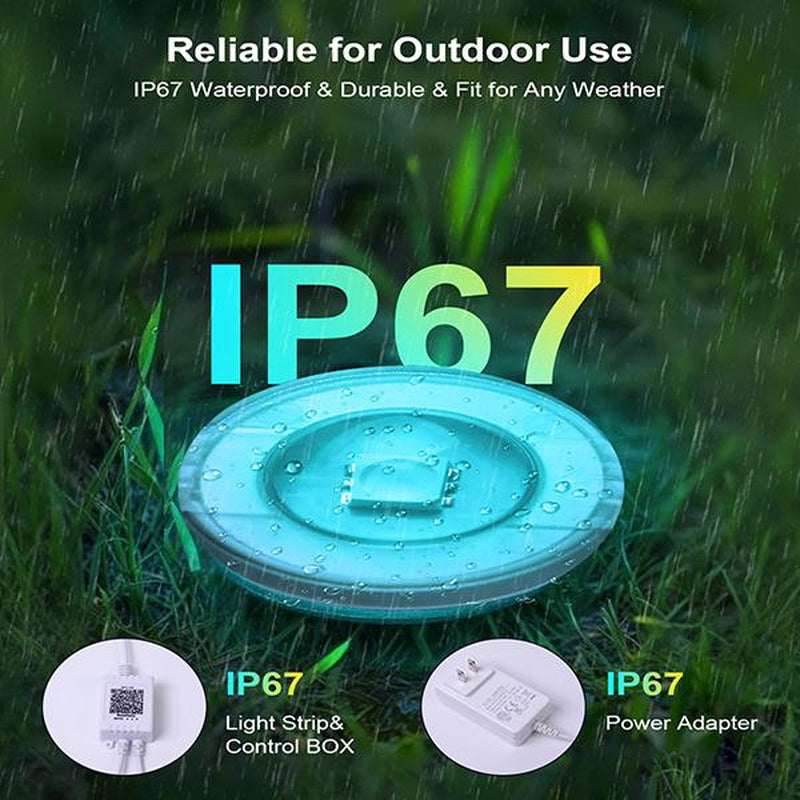 RGB Eave Outdoor Lights, Permanent Outdoor LED Colorful Eave Lights, with APP Control and Remote Control, DIY Mode, IP67 Waterproof.